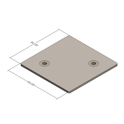 60-030-5 MODULAR SOLUTIONS ALUMINUM END CAP<br>90MM X 90MM W/HARDWARE